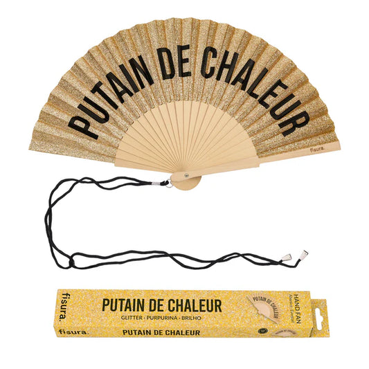 Eventail "PUTAIN DE CHALEUR" - Gold
