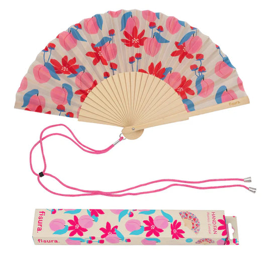 Eventail "FLEURS SAUVAGES" - Rose
