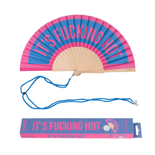 Eventail "It's fucking hot" BLEU & ROSE