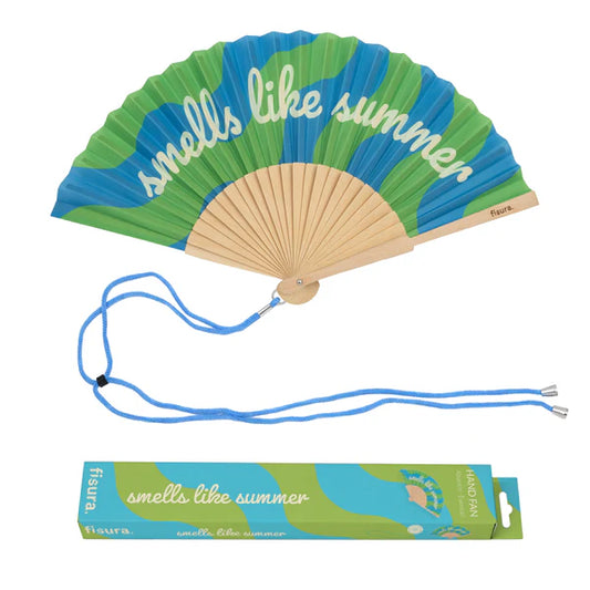 Eventail "SMELLS LIKE SUMMER" - Bleu