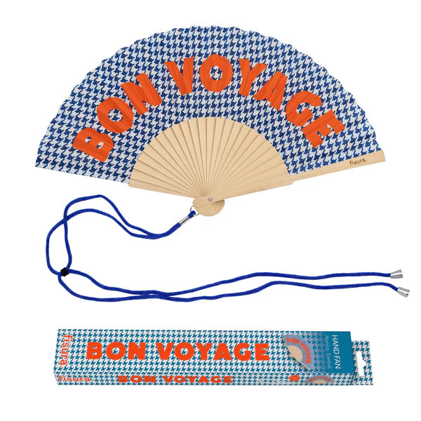 Eventail "BON VOYAGE" - Bleu