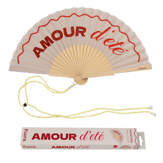 Eventail "AMOUR D'ETE" - Beige