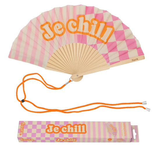 Eventail "JE CHILL" - Rose