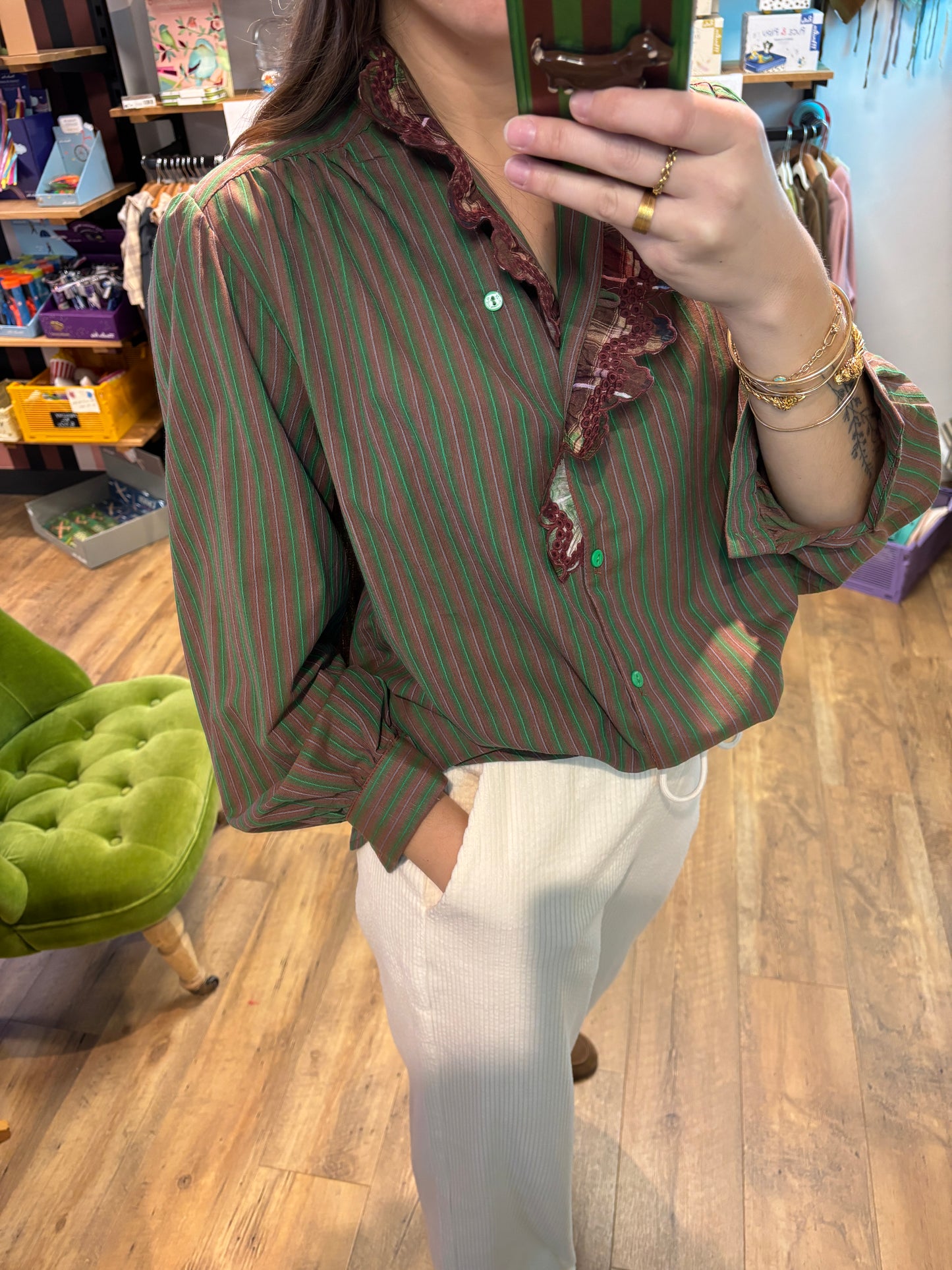 Chemise RAYURE VERTE - Alya