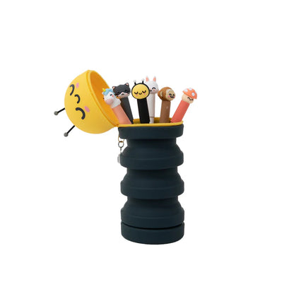 Set de 6 stylos effaçables Bo-Bo + étui en silicone Abeille