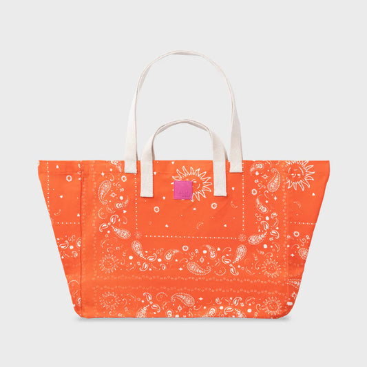 Sac cabas imprimé bandana - ORANGE