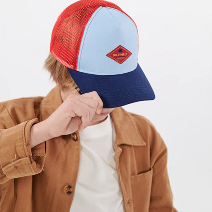 Casquette en coton enfant Trucker - BLEU & ROUGE
