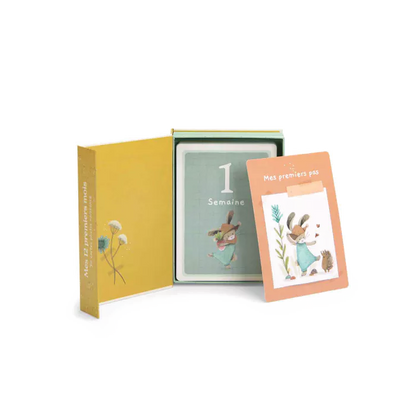 Cartes Mes 12 premiers mois Trois petits lapins - Moulin Roty