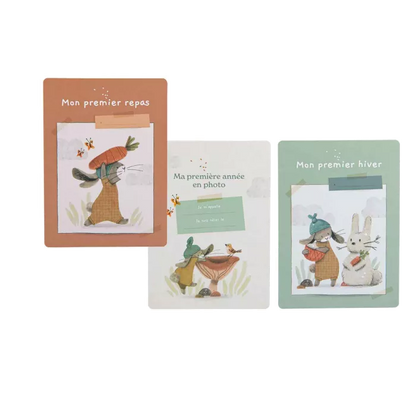 Cartes Mes 12 premiers mois Trois petits lapins - Moulin Roty