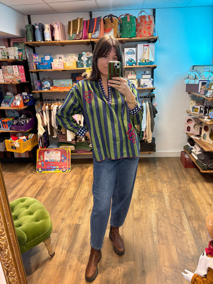 Blouse VERT & BLEU - 8925