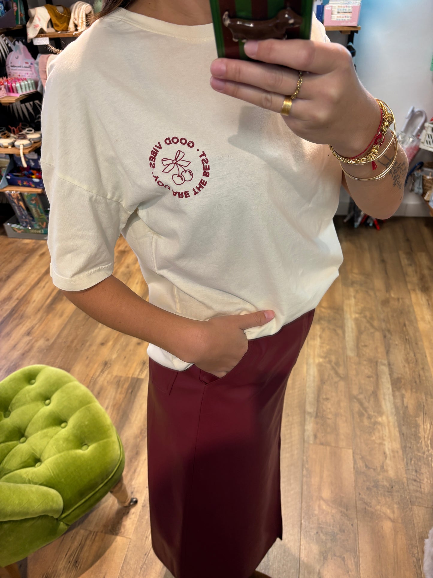 Tee shirt BIRCH / RED - Ihnabino