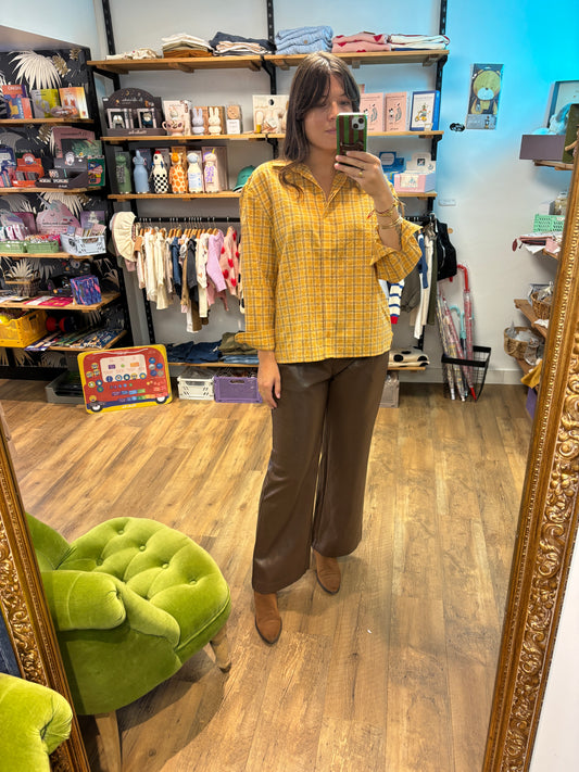 Chemise CARREAUX MOUTARDE - Daria