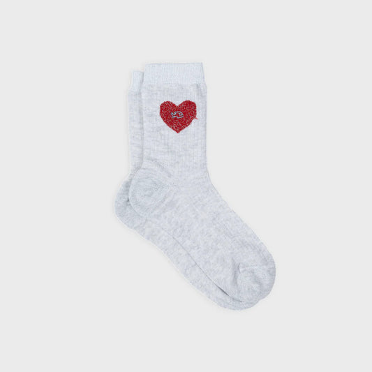 Chaussettes coeur - BLANC & ROUGE