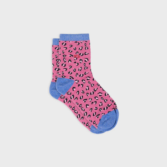 Chaussettes léopard pailletées - ROSE & BLEU