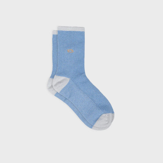 Chaussettes vintage pailletées - BLEU