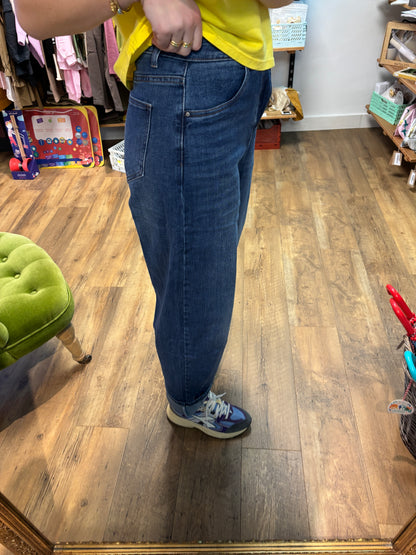 Jeans Barrel "Lowen" - Bleu Foncé
