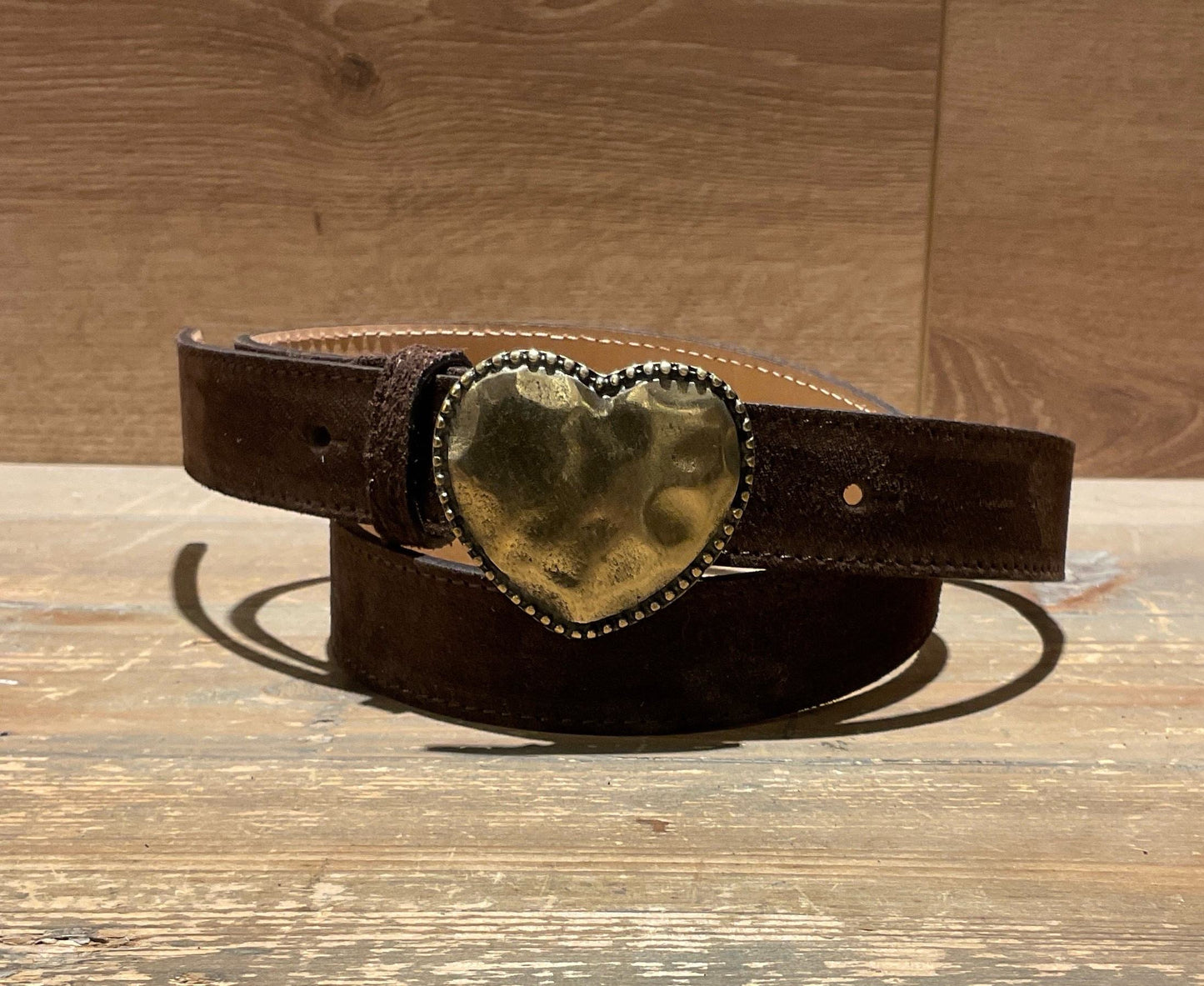 Ceinture coeur - MARRON