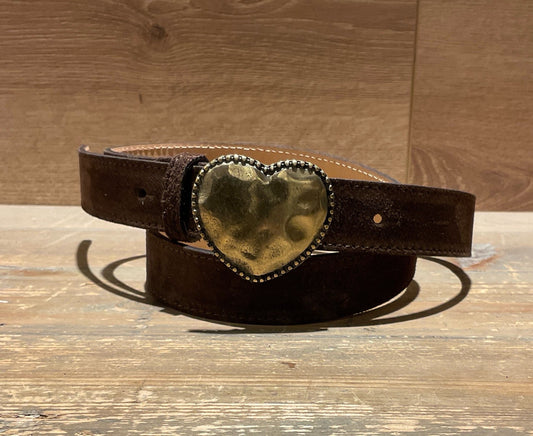Ceinture coeur - MARRON