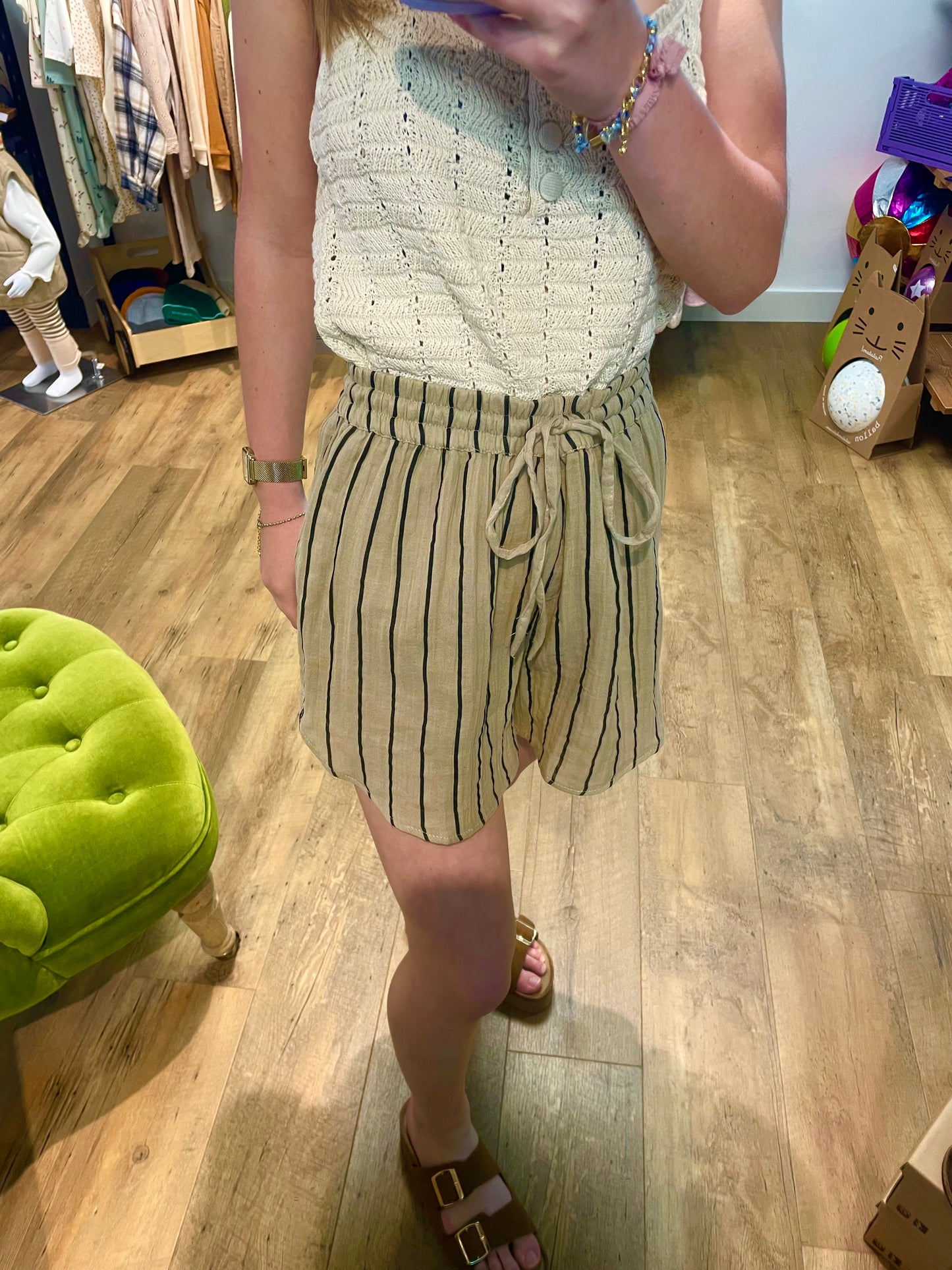 Short DOESKIN/BLACK - Iafoxa Striped
