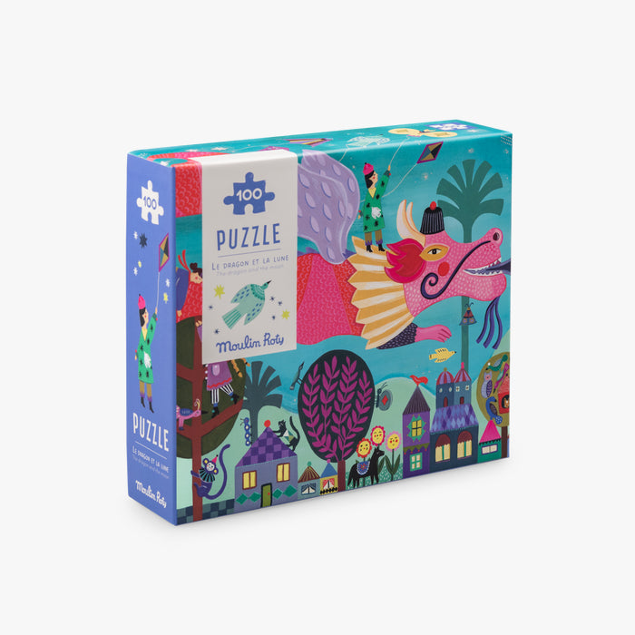 Puzzle dragon et la lune Les Comètes 100pcs - Moulin Roty