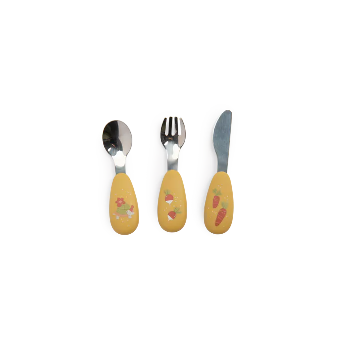 Set couverts silicone Trois Petits Lapins - Moulin Roty