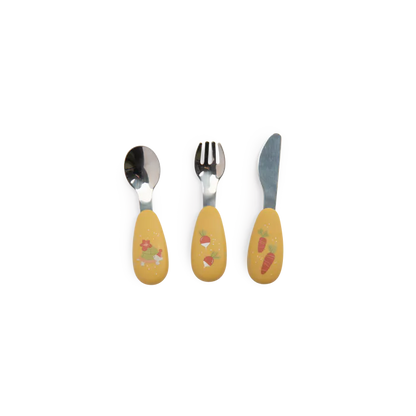 Set couverts silicone Trois Petits Lapins - Moulin Roty