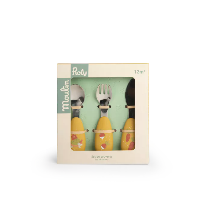 Set couverts silicone Trois Petits Lapins - Moulin Roty