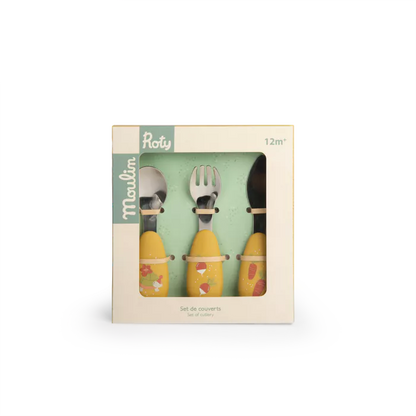 Set couverts silicone Trois Petits Lapins - Moulin Roty