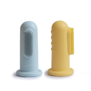 Brosse à dents à doigt - Powder blue + Pale Daffodil