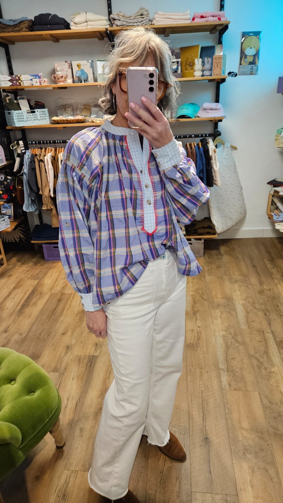 Chemise CARREAUX VIOLET - Eden