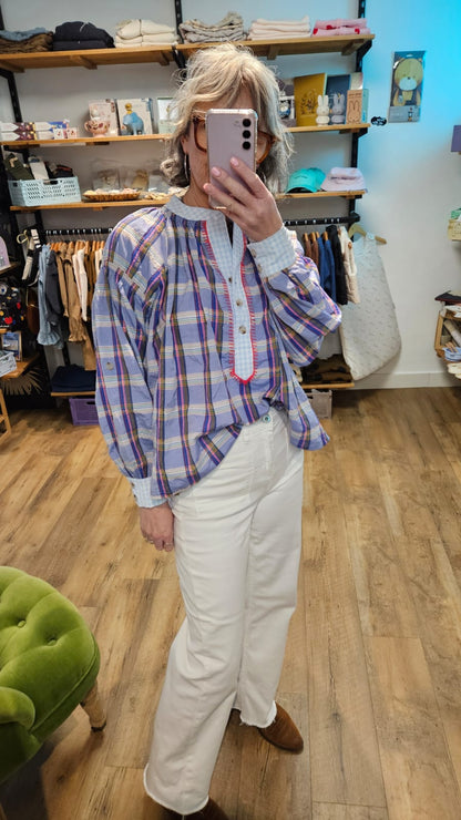 Chemise CARREAUX VIOLET - Eden