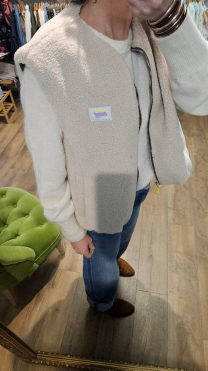 Veste sans manche réversible CAFE ECRU - Trish