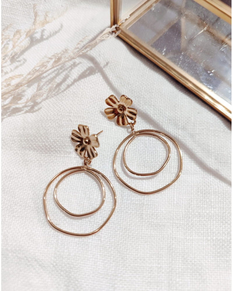 Boucles d'oreilles ANNEAUX FLEURS