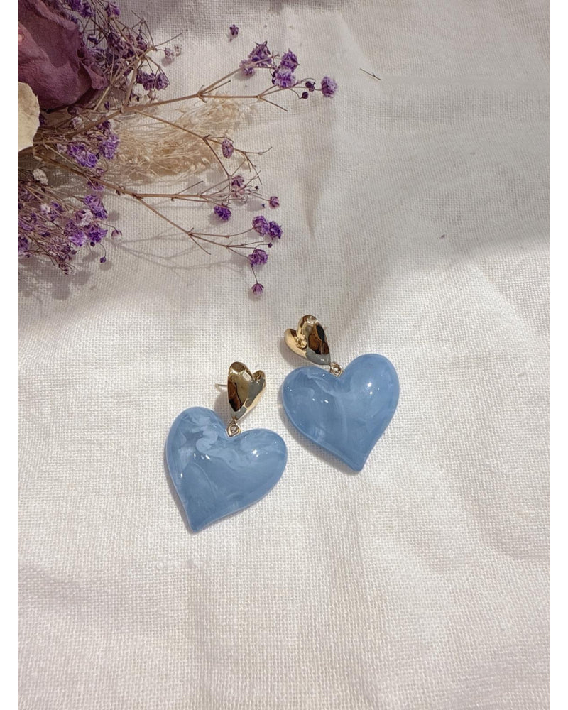 Boucles d'oreilles RESINE COEUR