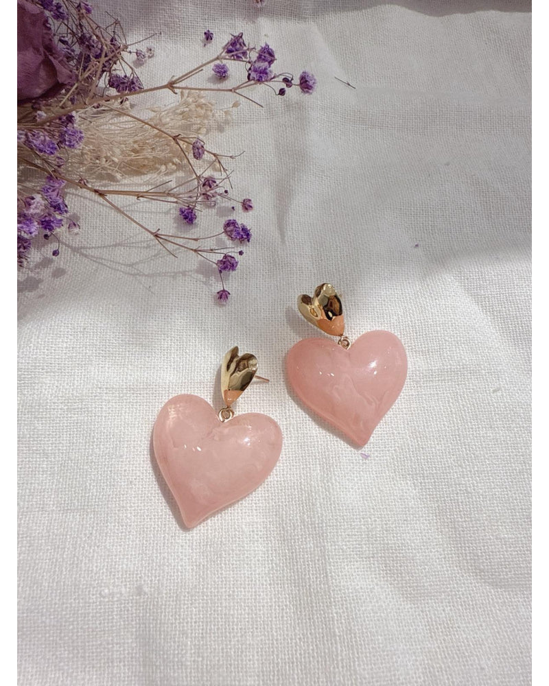 Boucles d'oreilles RESINE COEUR