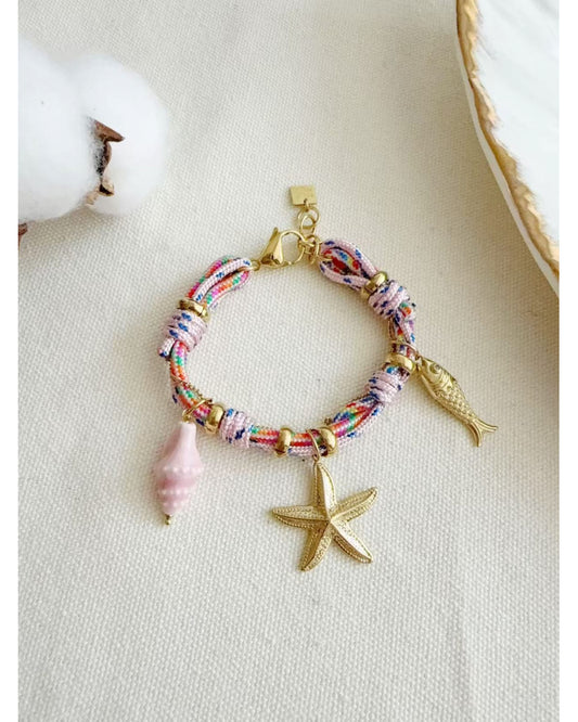 Bracelet cordons étoile de mer ROSE