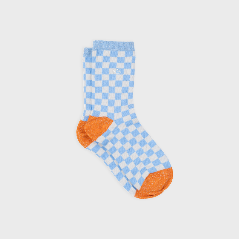 Chaussettes à carreaux - BLEU CLAIR