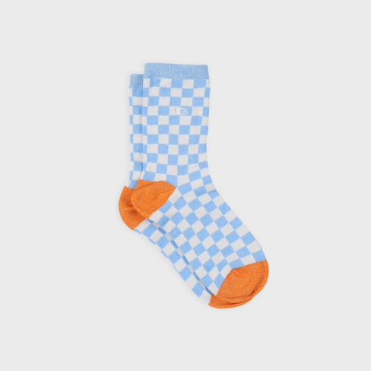 Chaussettes à carreaux - BLEU CLAIR