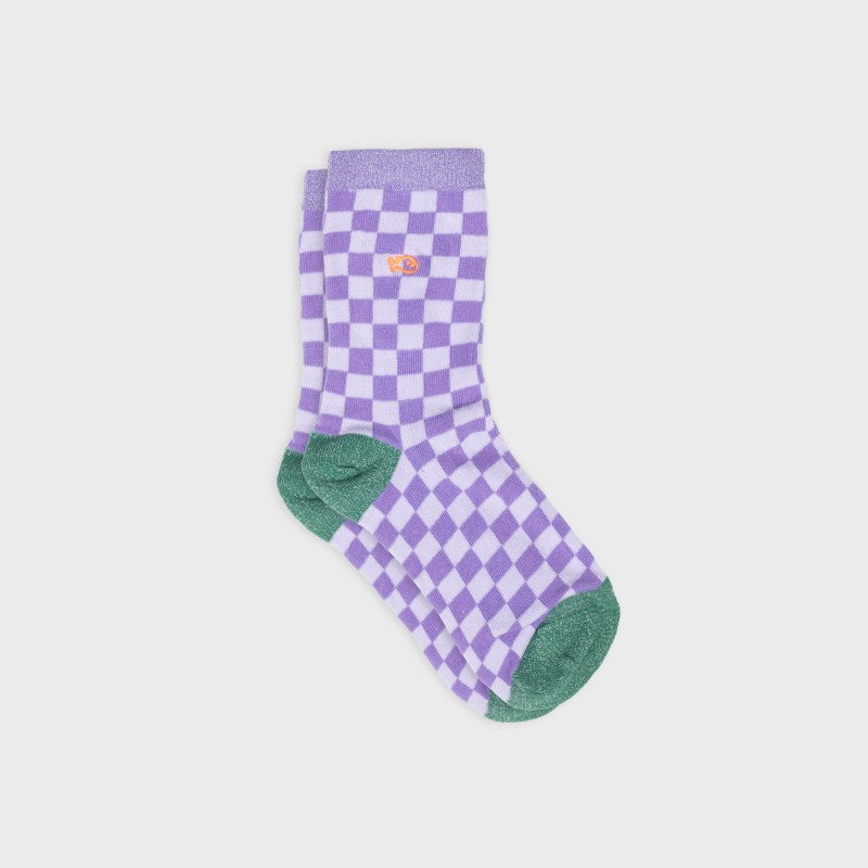 Chaussettes à carreaux - VIOLET
