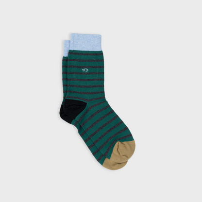 Chaussettes rayures - VERT FONCÉ / RAYÉ GRIS