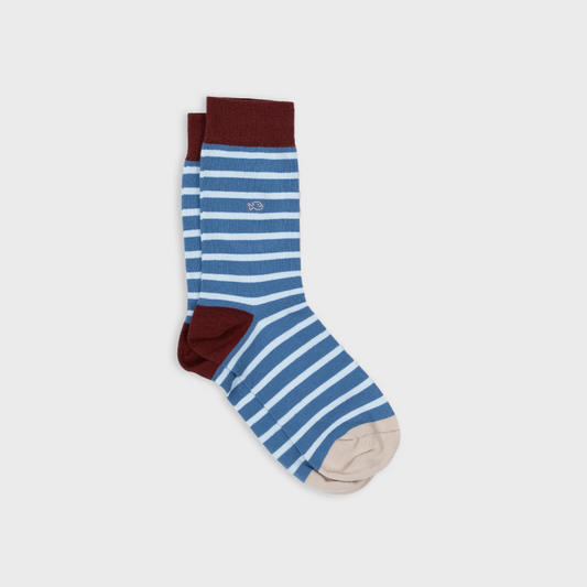Chaussettes à rayures larges - BLEU RAYÉ BLEU CIEL
