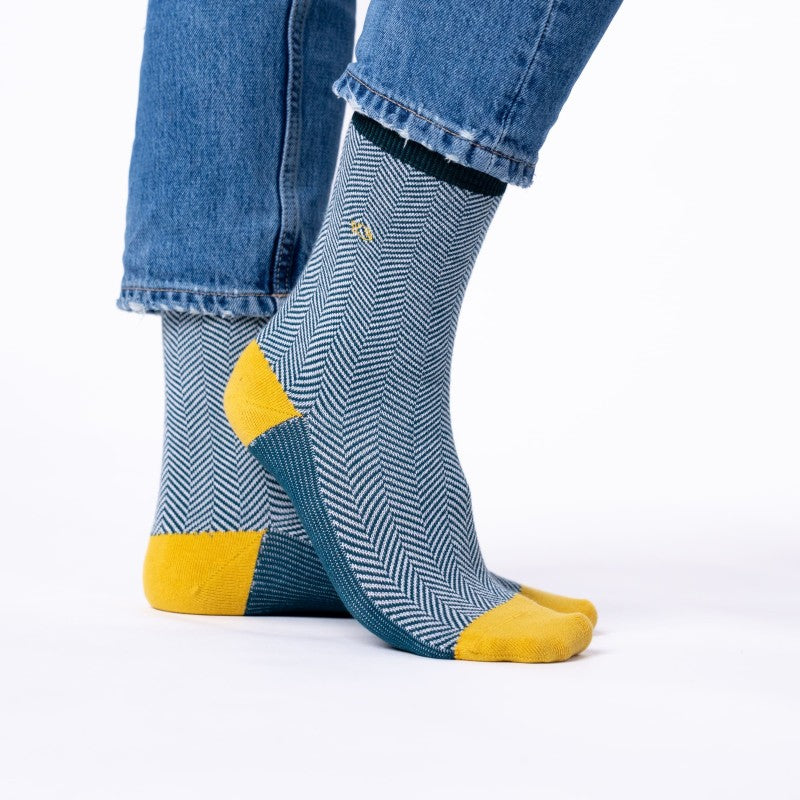 Chaussettes chevrons - EMERAUDE
