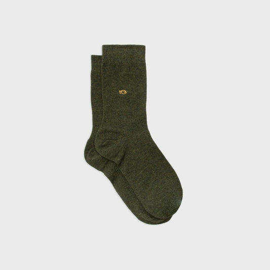 Chaussettes unies - KAKI FONCÉ