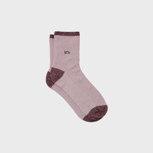 Chaussettes vintage pailletées - ROSE