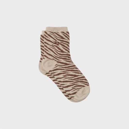Chaussettes zèbre pailletées - BEIGE