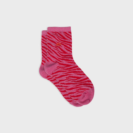 Chaussettes zèbre pailletées - ROSE & ROUGE