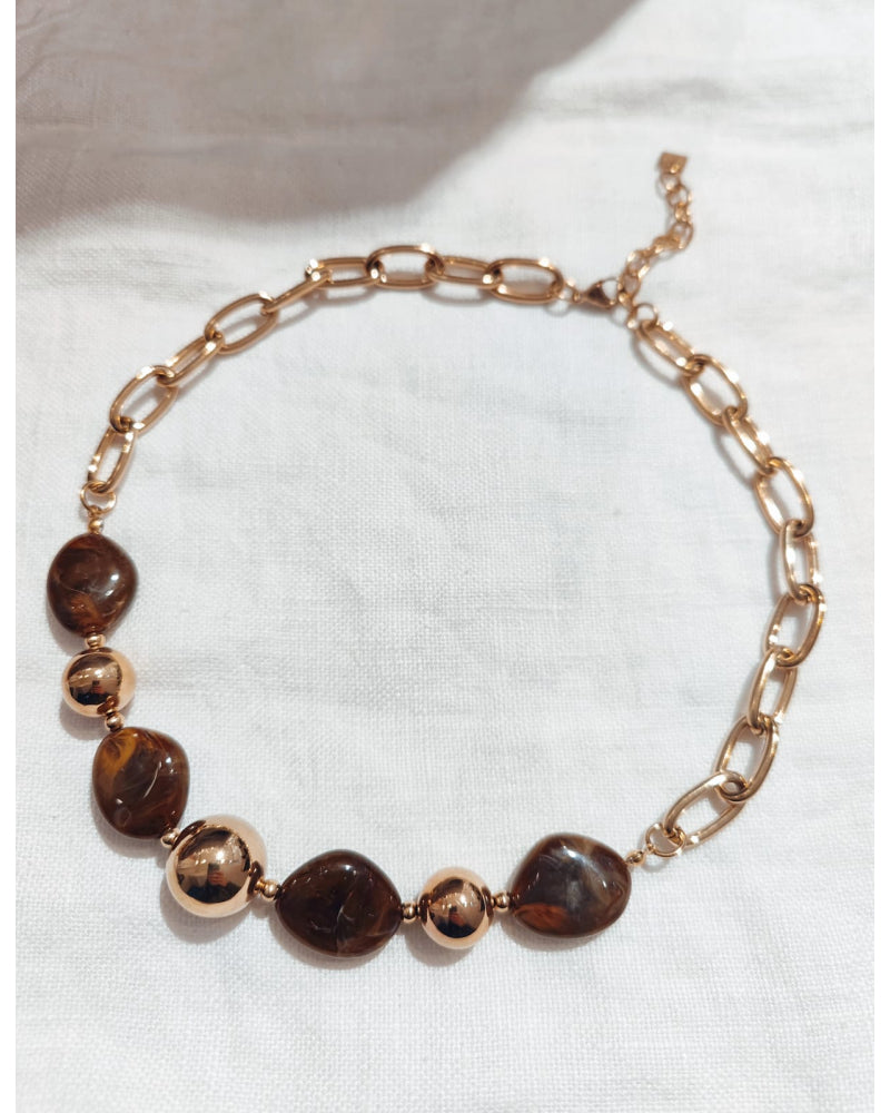 Collier maillons résine CHOCO