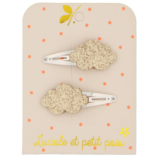 Barrettes nuages or (paire)