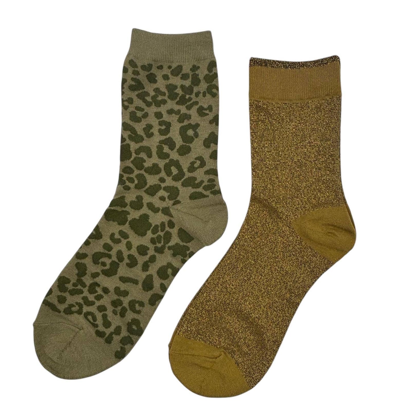 Duo de boîtes de chaussettes Ivy Leopard & Olive Tokyo