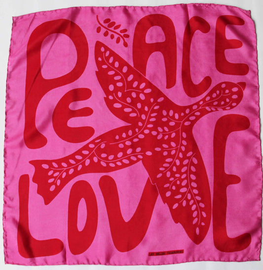Foulard Peace and Love - Fuchsia